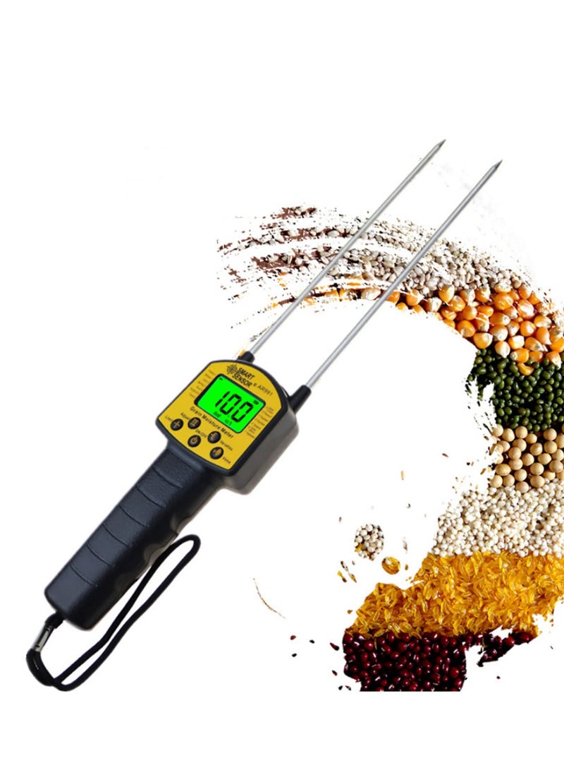 AR991 Grain Moisture Meter Hygrometer Digital Moisture Meter For Corn Wheat Rice Bean Wheat Flour Fodder Rapeseed Seed