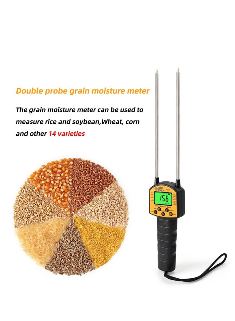 AR991 Grain Moisture Meter Hygrometer Digital Moisture Meter For Corn Wheat Rice Bean Wheat Flour Fodder Rapeseed Seed