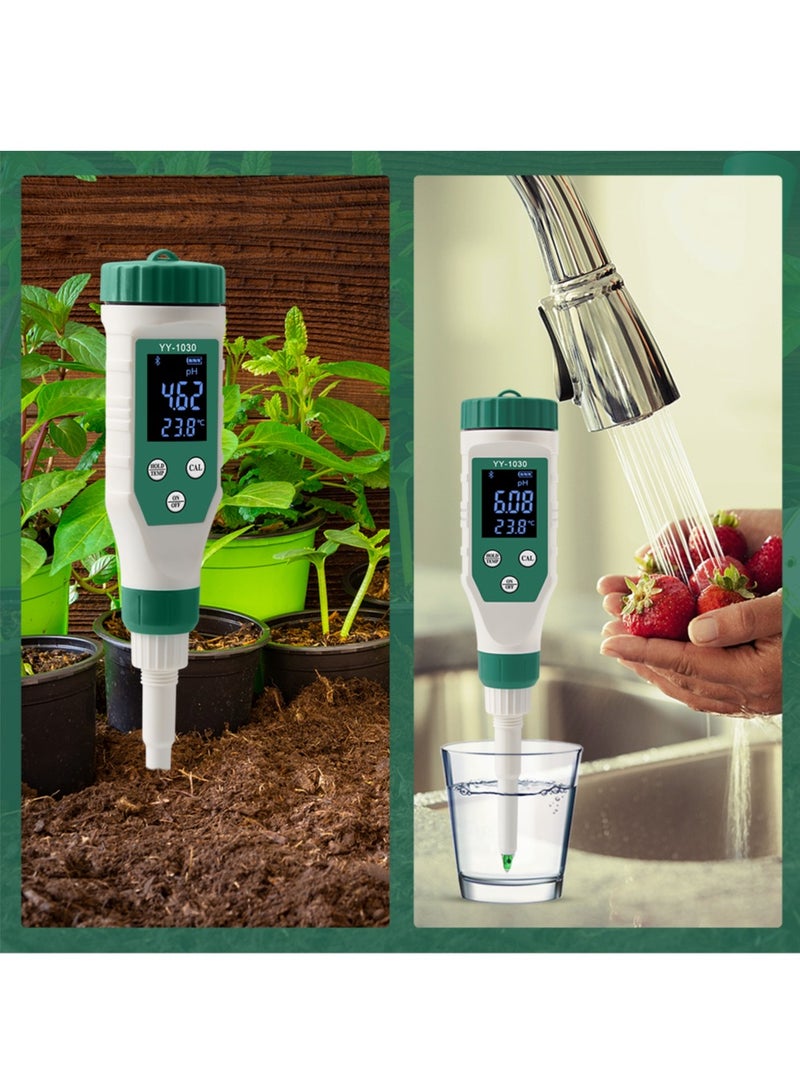 YY-1030 Smart Bluetooth pH Meter, Water Quality Tester Pen, Mobile APP Control, for Soil/Cosmetic/Food/Cheese/Meat Fruit/Dough/Baby Food Supplement