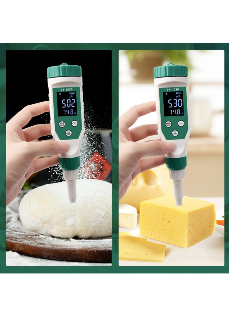 YY-1030 Smart Bluetooth pH Meter, Water Quality Tester Pen, Mobile APP Control, for Soil/Cosmetic/Food/Cheese/Meat Fruit/Dough/Baby Food Supplement