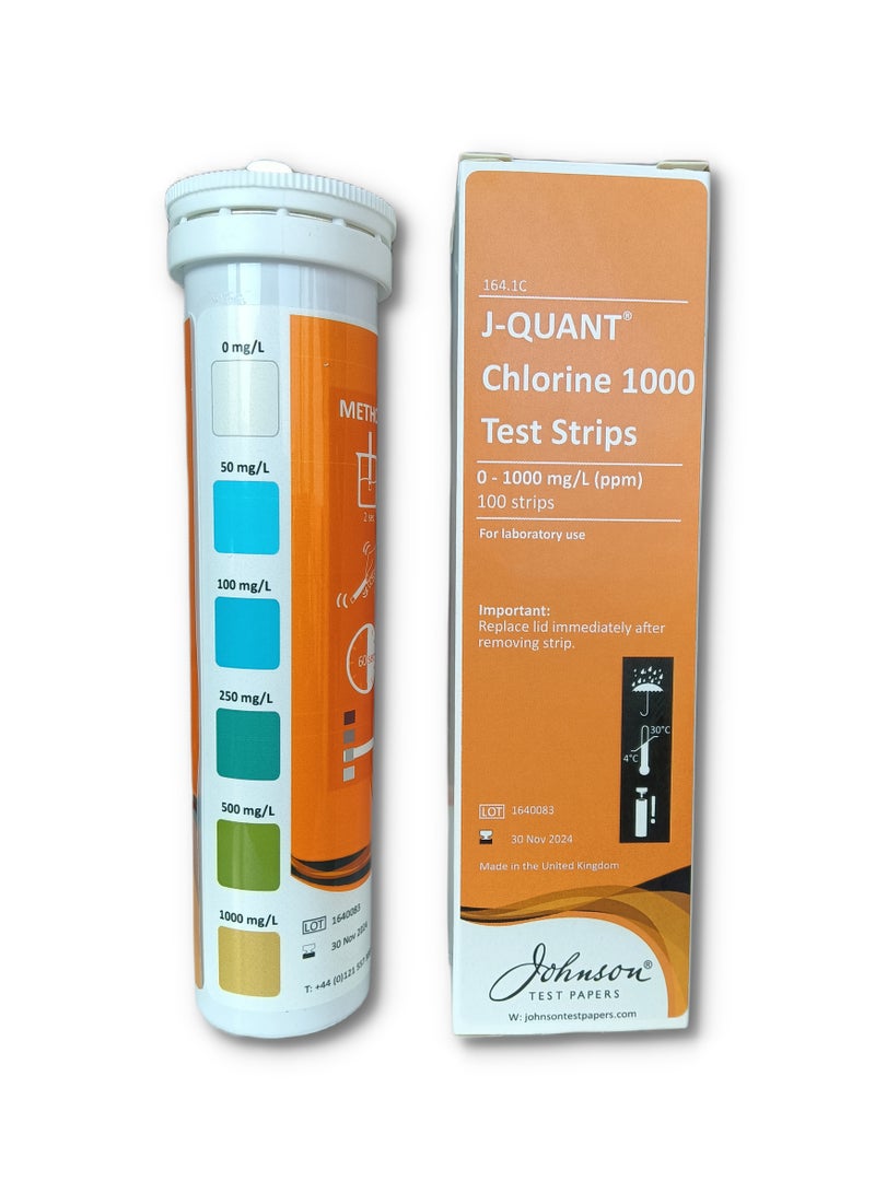 J-Quant Chlorine Test Strips, 1000ppm