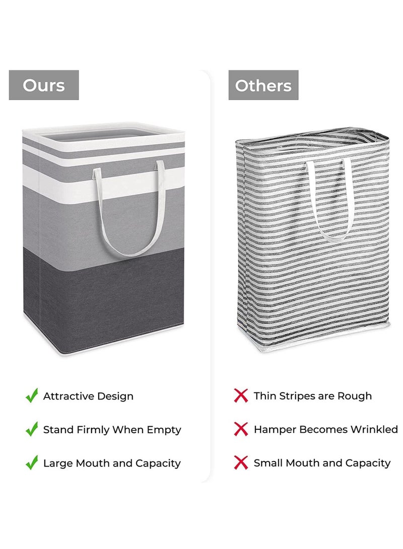 Large Laundry Basket, Waterproof, Freestanding Laundry Hamper, Collapsible Tall Clothes Hamper with Extended Handles for Clothes Toys in the Dorm and Family (75L)