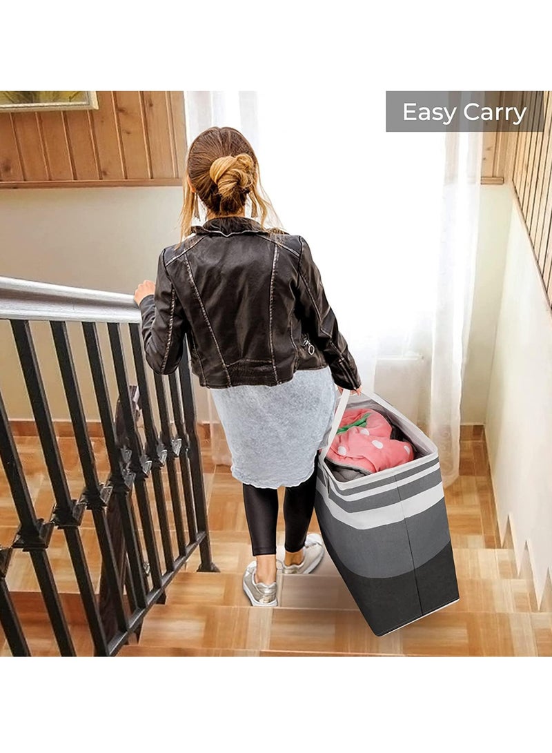 Large Laundry Basket, Waterproof, Freestanding Laundry Hamper, Collapsible Tall Clothes Hamper with Extended Handles for Clothes Toys in the Dorm and Family (75L)