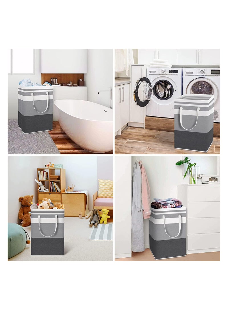 Large Laundry Basket, Waterproof, Freestanding Laundry Hamper, Collapsible Tall Clothes Hamper with Extended Handles for Clothes Toys in the Dorm and Family (75L)