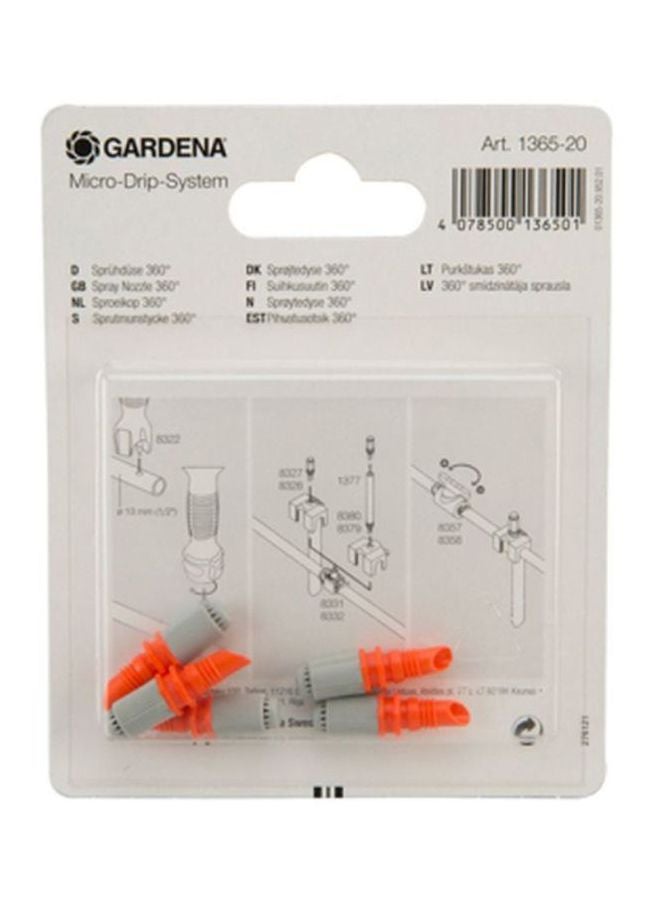 5-Piece Spray Nozzle 360° Grey/Orange