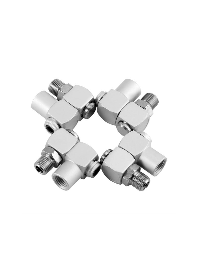 4Pcs Universal Swivel Air Tool Hose Connector, 360 Degree 1/4'' Inch Air Adapter Tool Swivel Fittings Swivel Air Hose Connector Swivel Air Tool Adapter