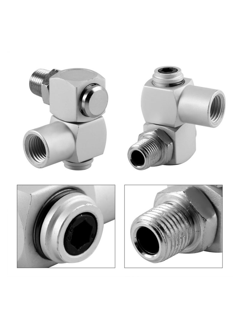 4Pcs Universal Swivel Air Tool Hose Connector, 360 Degree 1/4'' Inch Air Adapter Tool Swivel Fittings Swivel Air Hose Connector Swivel Air Tool Adapter