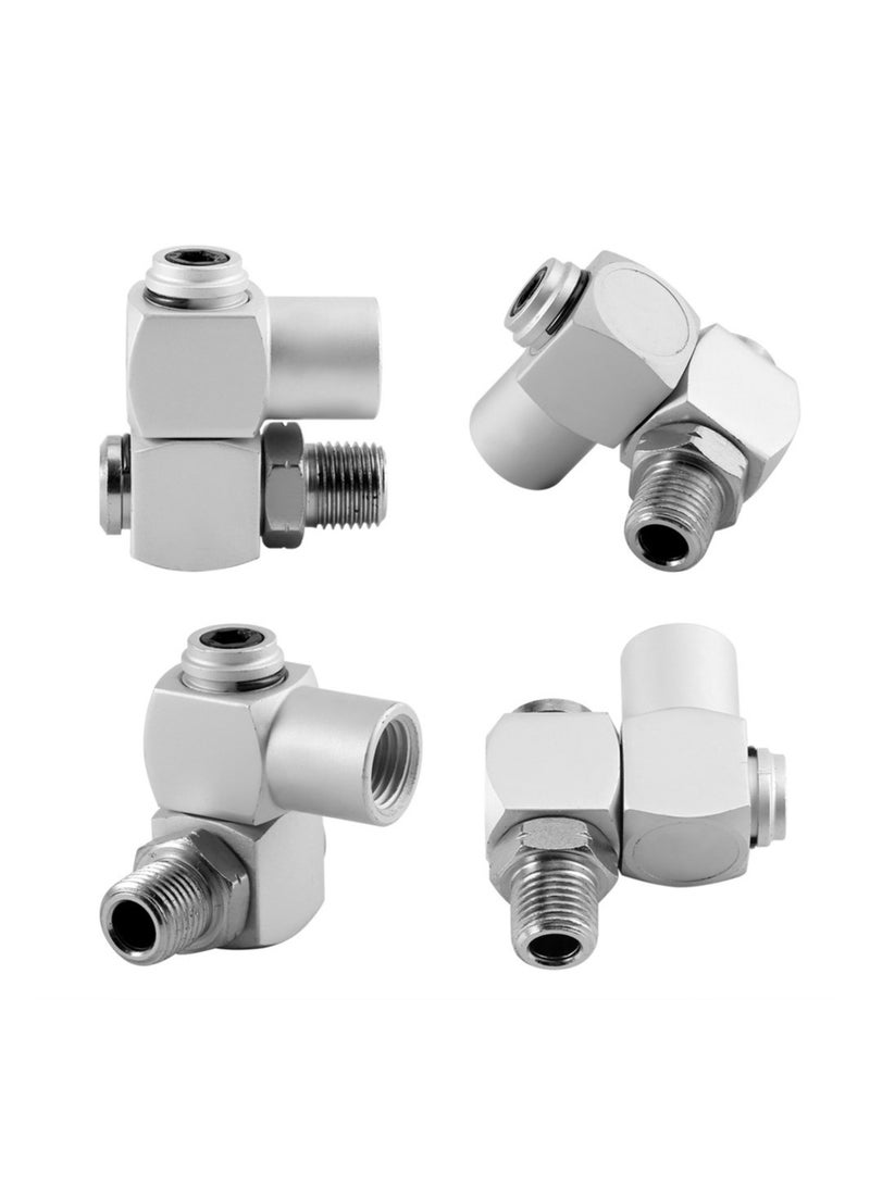 4Pcs Universal Swivel Air Tool Hose Connector, 360 Degree 1/4'' Inch Air Adapter Tool Swivel Fittings Swivel Air Hose Connector Swivel Air Tool Adapter