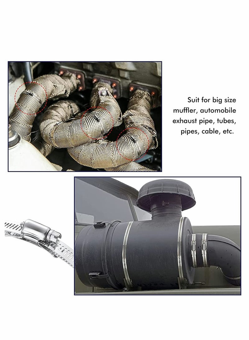 8 Feet Hoses Clamps Fasteners Worm Stainless Steel Large Hose Drive Adjustable Pipe for Intercooler Tube and Fuel Line