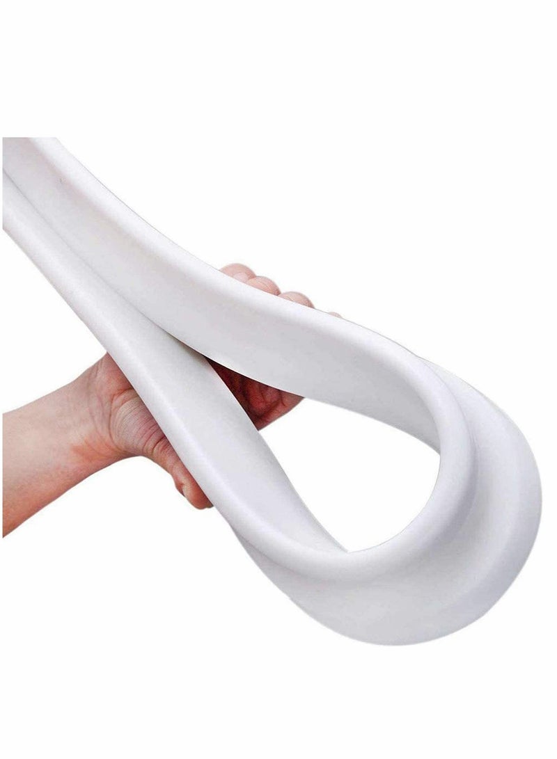 Collapsible Threshold Water Dam Self Adhesive Sealing Tape for Kitchen Bathroom Tub Shower Floor, Waterproof Flow Block Seal Strip 39Inch