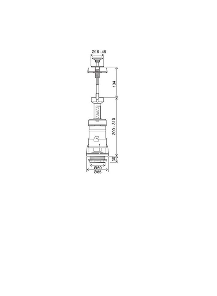 OLI Push Eco + Unibottom Single Flush Mechanism with Bottom Inlet Valve for Bathroom Fittings