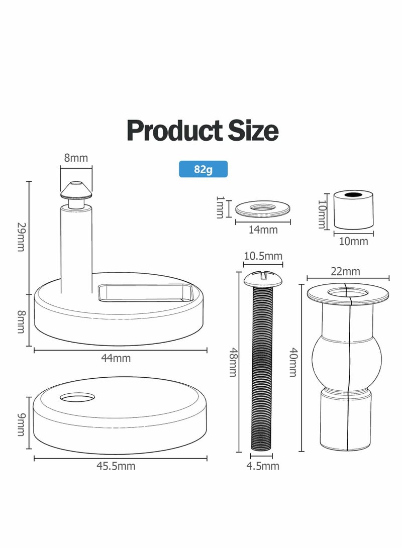 Toilet Seat Hinges Top Fixings,2 Pcs Quick Release Toilet Seat Fixings Universal Toilet Seat Hinge Fittings for WC Toilet Blind Holes