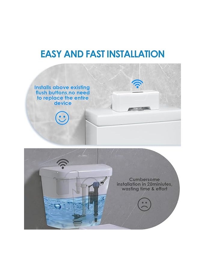 Automatic Toilet Flusher, Upgraded Touchless Toilet Flush Kit, Toilet Flusher Replacement Kit, for Most Homes and Public Toilets with Infrared Sensor, Rechargeable USB Charging and IPX6 Waterproof