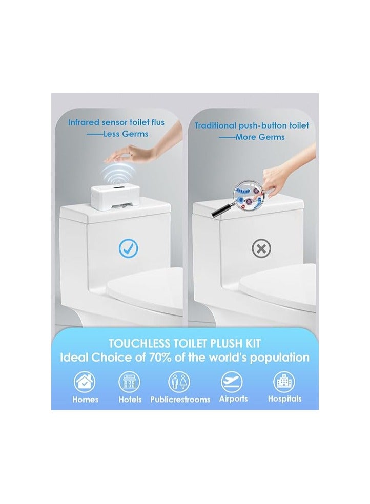 Upgraded Touchless Automatic Toilet Flusher Kit with Infrared Sensor, Rechargeable USB, and IPX6 Waterproof Design for Homes and Public Restrooms - Easy Replacement for Most Toilets.