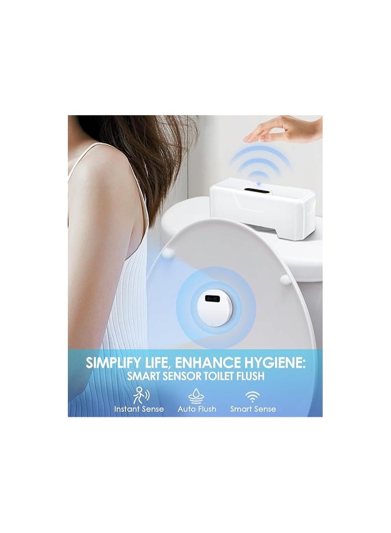 Upgraded Touchless Automatic Toilet Flusher Kit with Infrared Sensor, Rechargeable USB, and IPX6 Waterproof Design for Homes and Public Restrooms - Easy Replacement for Most Toilets.