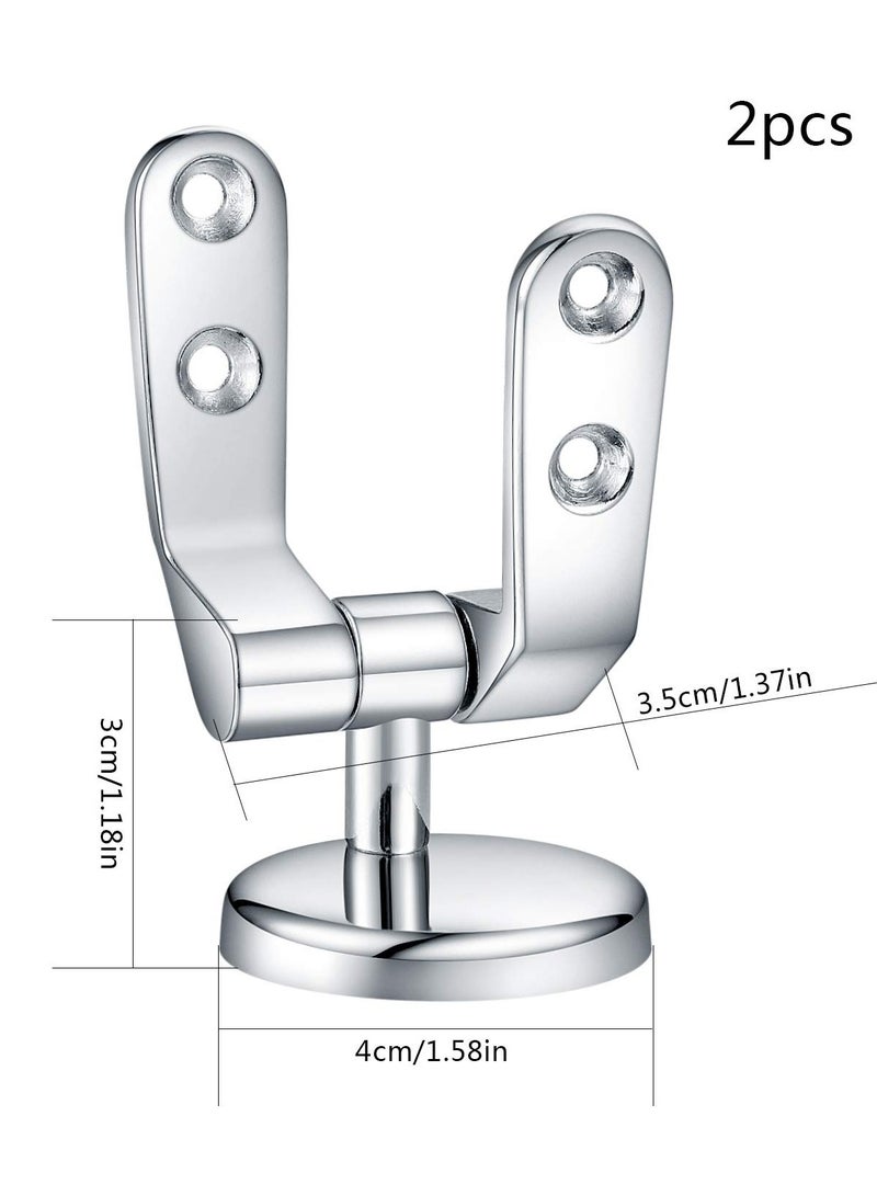 Toilet Seat Hinge Replacement Chrome Finish Durable Toilet Seat Hardware for Fixed Installation Zinc Alloy 2 Pieces