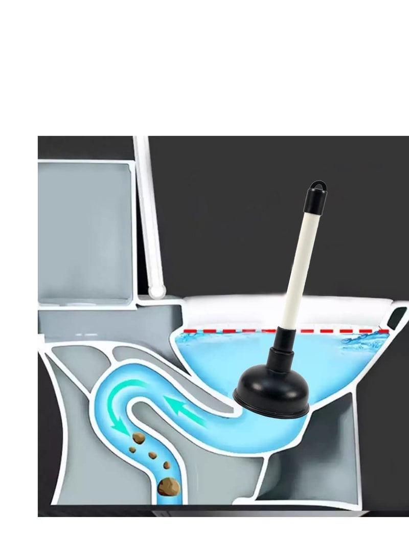 Powerful Sink Plunger Heavy Duty Sink Unblocker plumbing tools with 22.5cm (9 inch) Handle and 10cm (4 inch) Rubber Suction Cup for,Toilet,Kitchen Sink,Shower and Drain Unblocker, White/Black