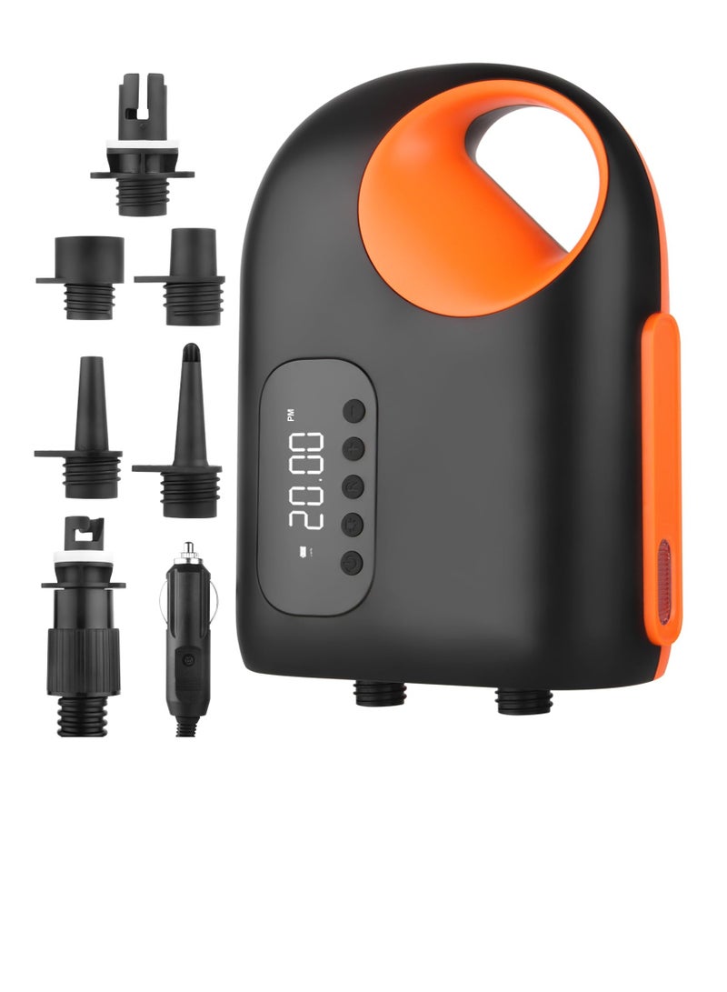 Electric SUP Pump, 20PSI Paddleboard Air Pump with Auto-Stop, Rechargeable SUP Electric Inflator, 12V DC Car Connector, Ideal for Paddle Boards, Air Tents & Awnings