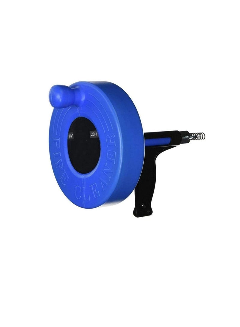 ¼ Inch 25 Feet Plumbing Snake Drain Auger Sink Snake Pipe Drain Cleaner for Bathroom, Kitchen Sink, Shower Drain.