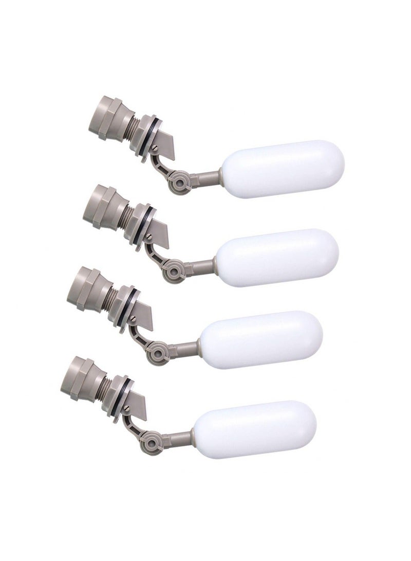 Float Ball Valve, 1/2 Inch Mini Plastic Water Float Ball Valve with Adjustable Arm for Automatic Water Level Control of Water Tank (4 Pack)