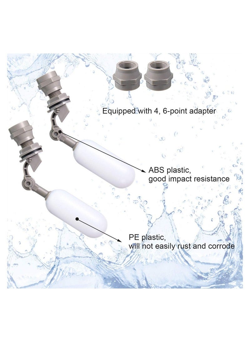 Float Ball Valve, 1/2 Inch Mini Plastic Water Float Ball Valve with Adjustable Arm for Automatic Water Level Control of Water Tank (4 Pack)