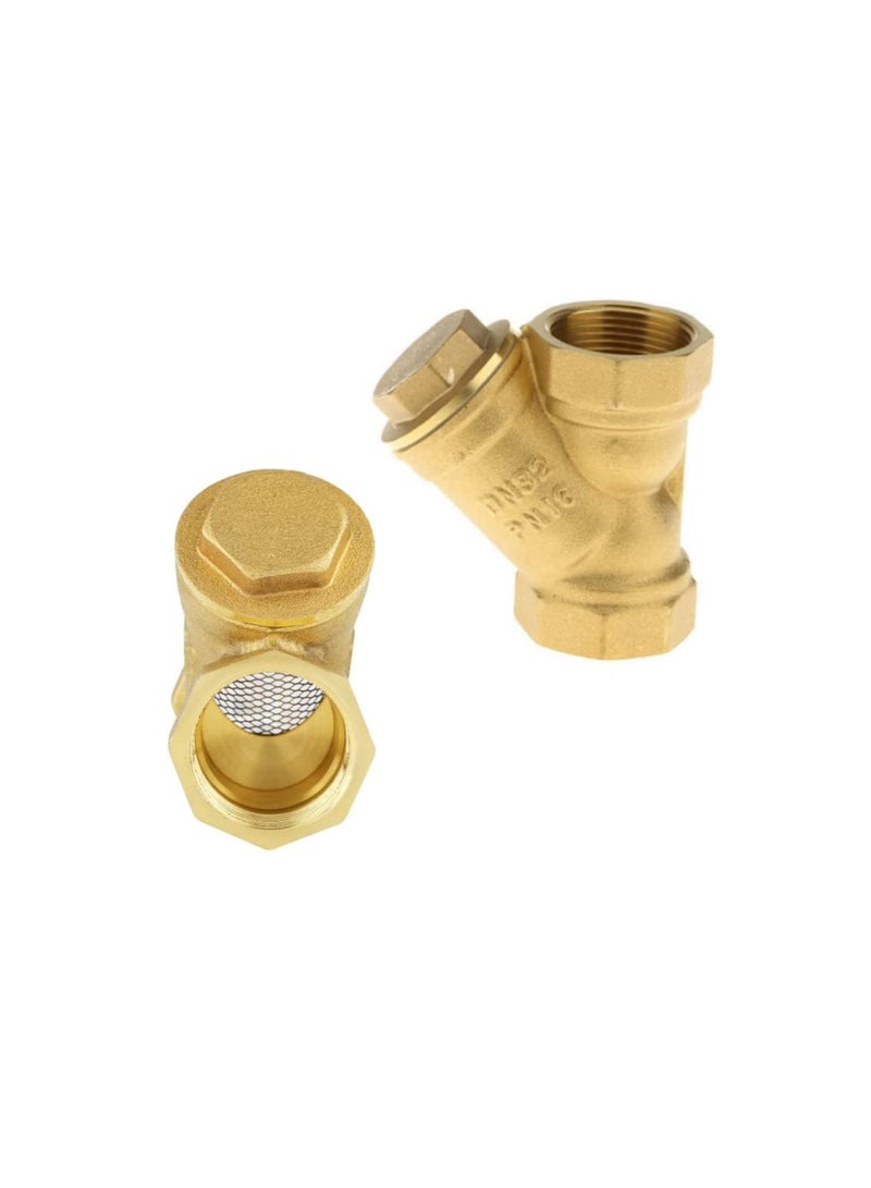 Female Threaded Y Shaped Brass Strainer Filter Valve for Water HVAC Plumping Application 1 Inch