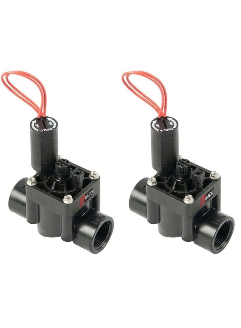 RACO Hunter PGV 1 Inch Solenoid Valve with Flow Control for Residential and Commercial Irrigation Controls (2)