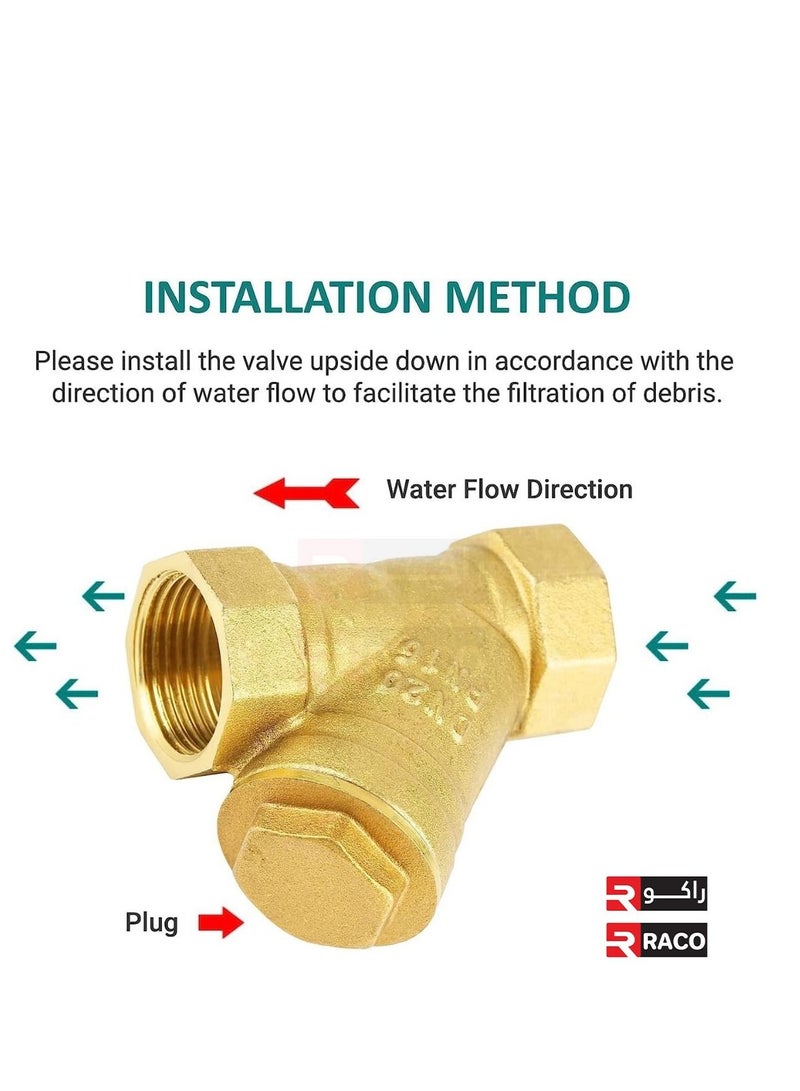 Pegler Y Pattern Brass Strainer Filter Valve Connector Pump Filter for Water Oil Separation