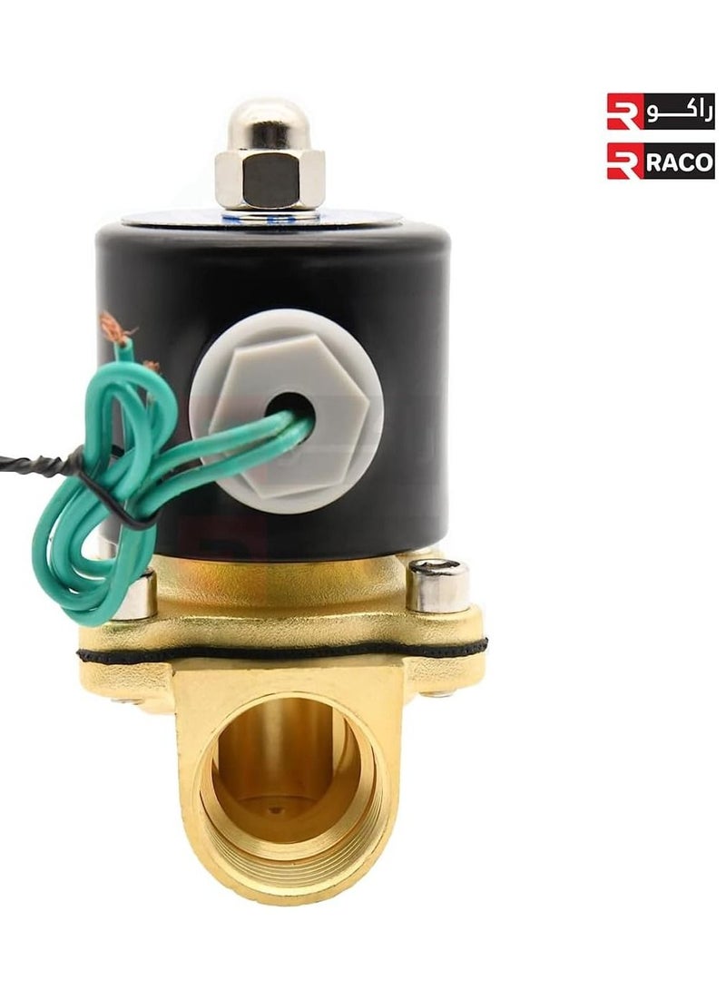 Brass Electric Two Position Two Way Solenoid Valve Direct‑Acting Air Valve Normally Colsed for Water Air Gas Fuel Oil