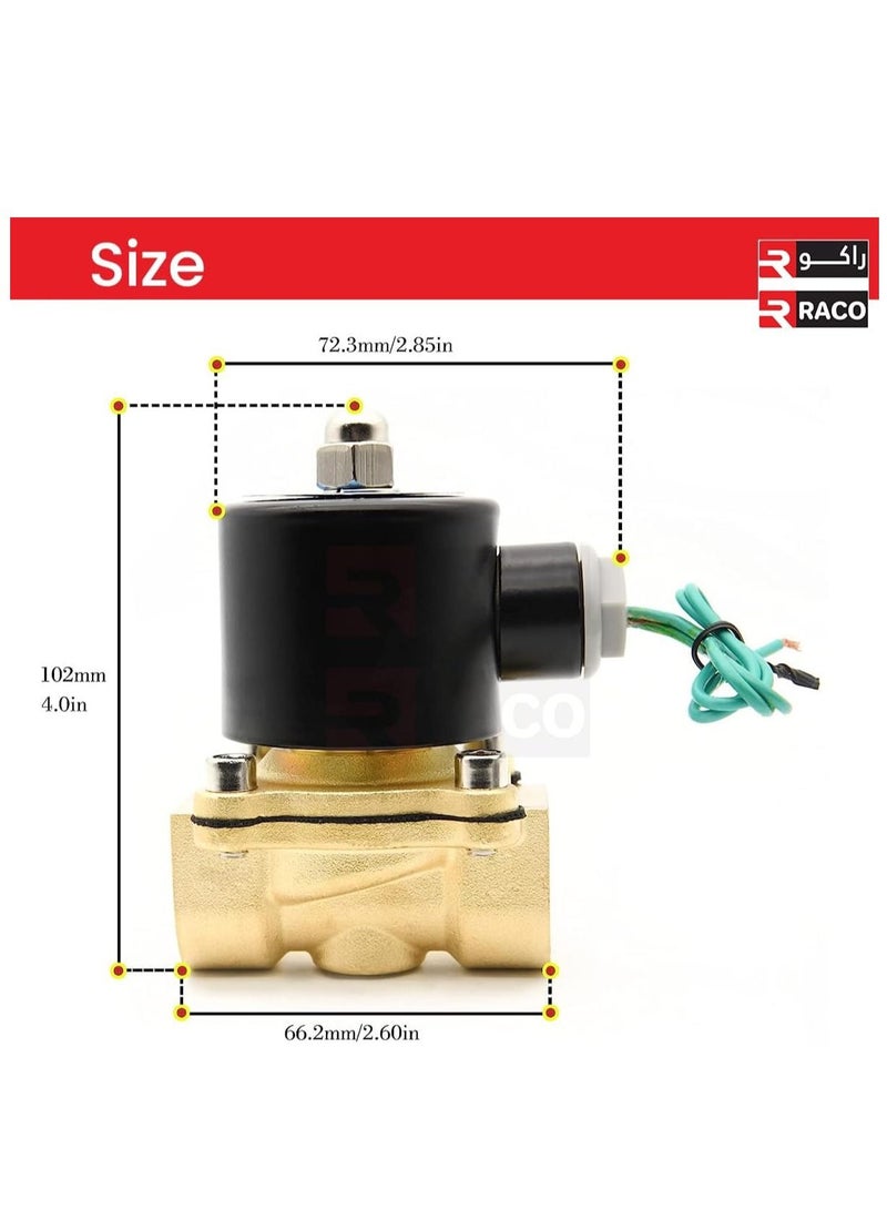 Brass Electric Two Position Two Way Solenoid Valve Direct‑Acting Air Valve Normally Colsed for Water Air Gas Fuel Oil