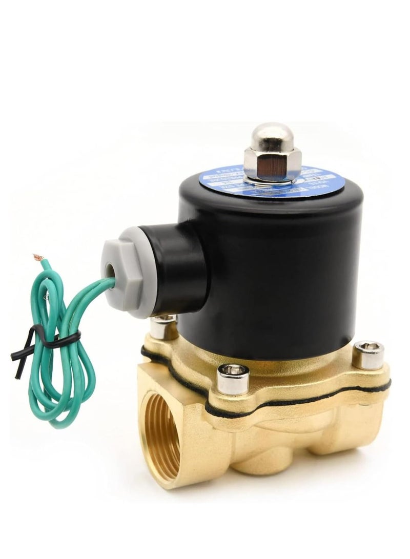 Brass Electric Two Position Two Way Solenoid Valve Direct‑Acting Air Valve Normally Colsed for Water Air Gas Fuel Oil