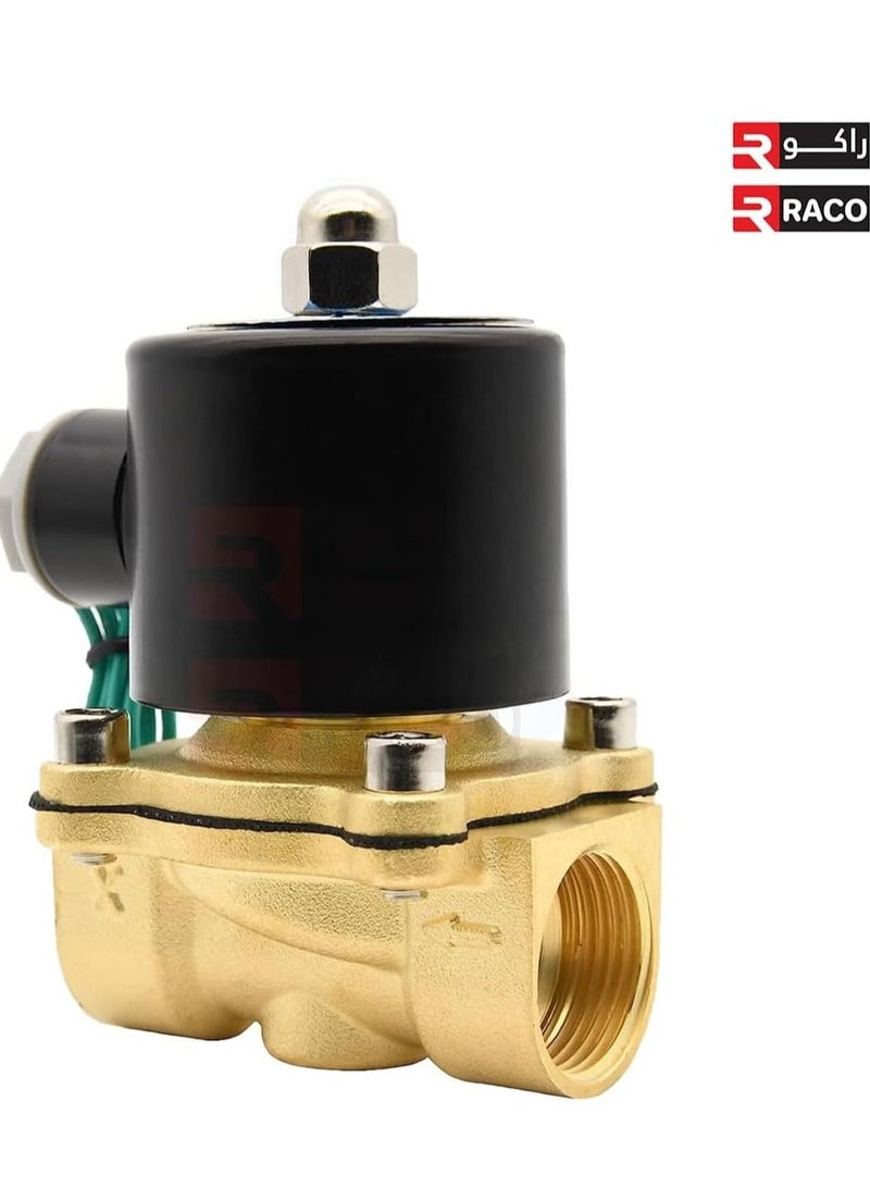 Brass Electric Two Position Two Way Solenoid Valve Direct‑Acting Air Valve Normally Colsed for Water Air Gas Fuel Oil