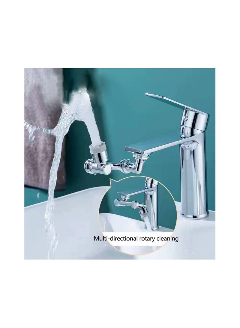 1-Piece Robotic Arm 1800 Degree Rotating Universal Faucet, Double Adjustment Multi-function Faucet Extender, Splash-Proof Multi-Joint Faucet