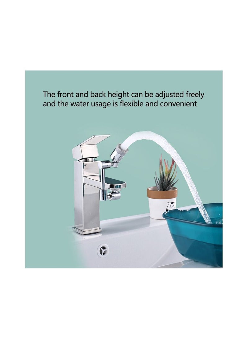 1-Piece Robotic Arm 1800 Degree Rotating Universal Faucet, Double Adjustment Multi-function Faucet Extender, Splash-Proof Multi-Joint Faucet