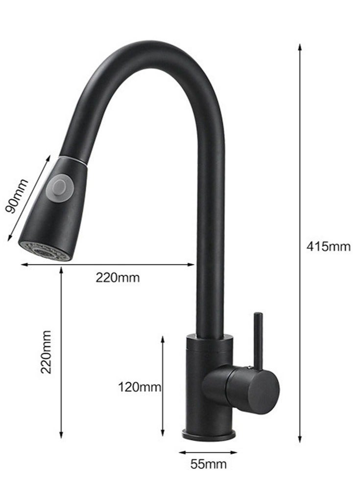 Single Handle High Arc Kitchen Faucet with Pull Down Sprayer, Stainless Steel Modern Faucet, 360° Swivel Spout