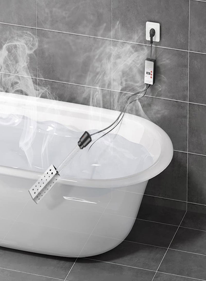 Submersible Water Heater for Bathtubs, Hot Tubs, and Pools, 2500W Immersion Heater with Temperature Control and 304 Stainless Steel Protection, Heats 5 Gallons in Minutes