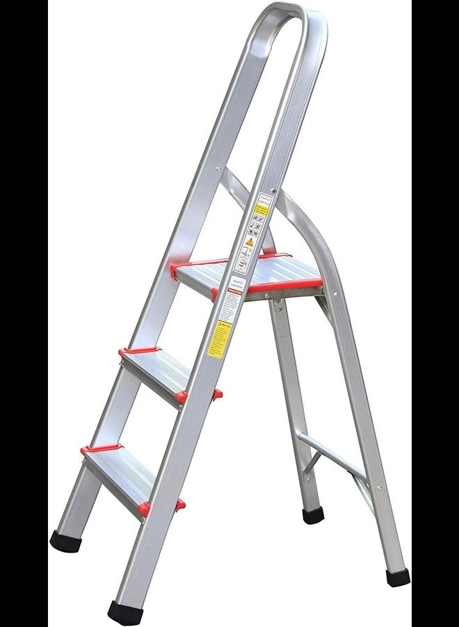 3 Steps Household Aluminium Ladder with Platform Step at Top