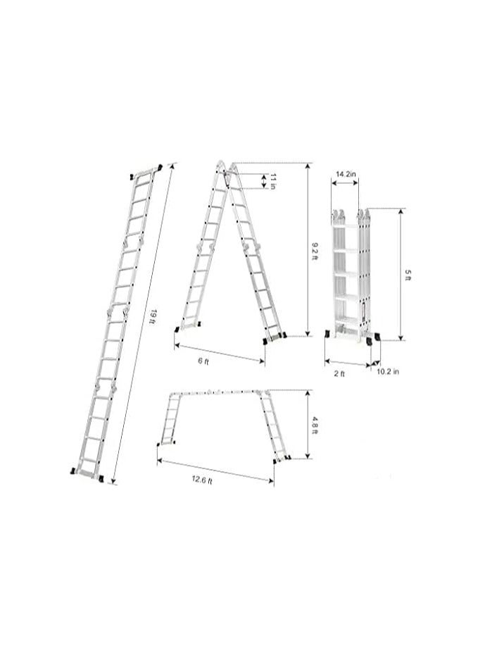 Multi Purpose 4x5 x 5.7m Foldable Ladder