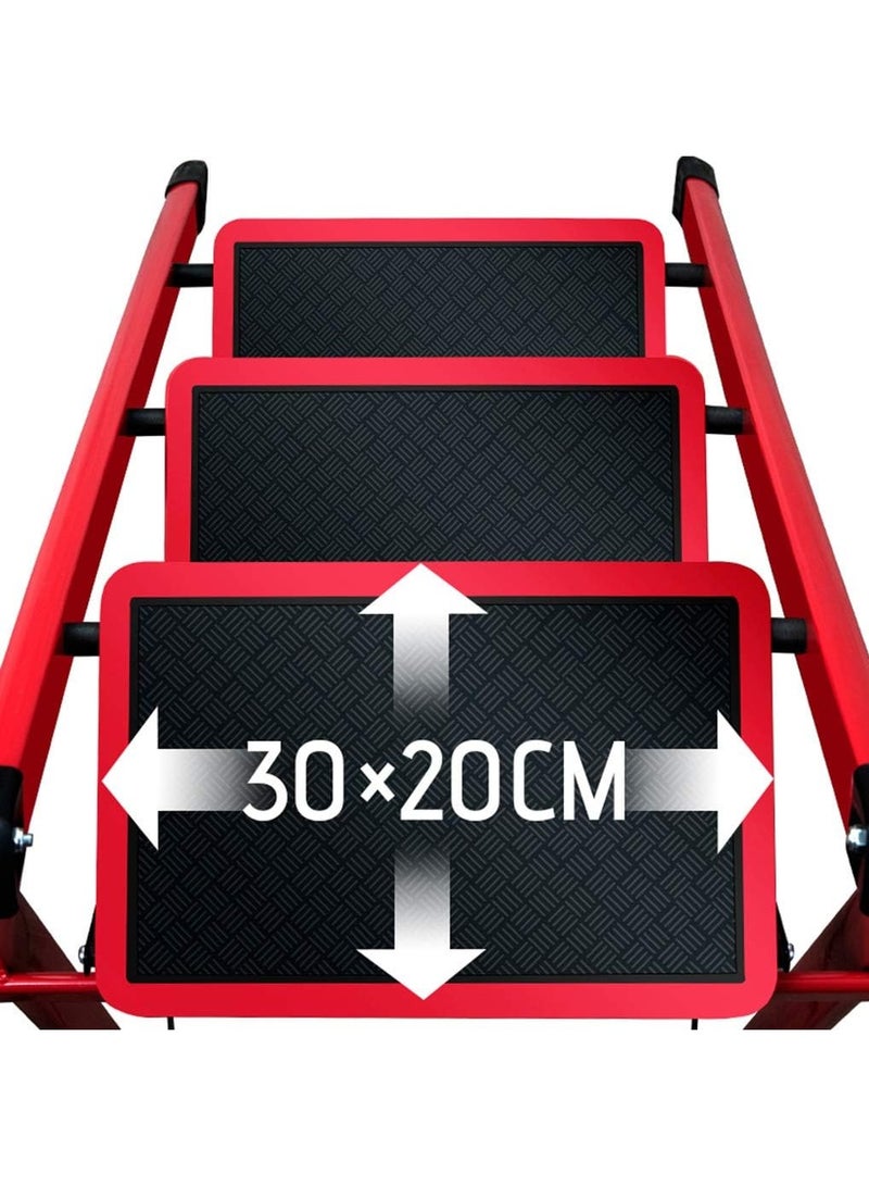 Red Four-Step Ladder Thickened Indoor Herringbone Ladder Ascending Ladder Household Step Ladder-Folding Design