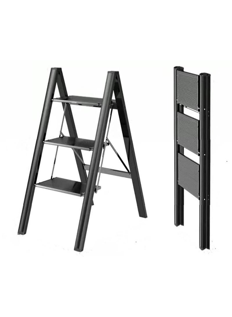 3 Step Ladder Folding Step Stool with Wide Anti-Slip Pedal 150kg Portable Ladders for Home and Office Use Kitchen (3 Step Ladder)