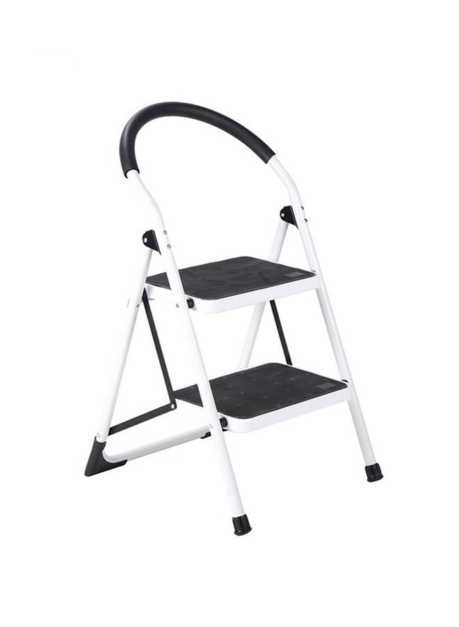 Foldable ladder with non-slip armrests white/black 38 inches