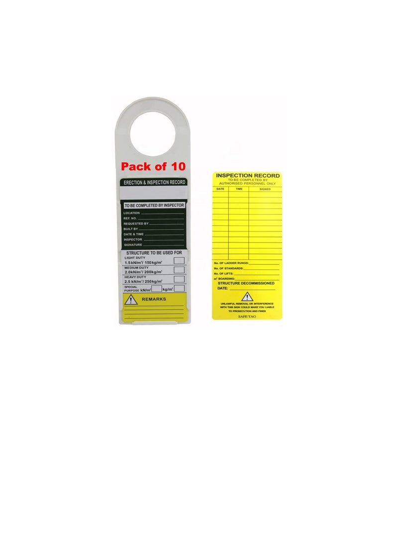 Scaffolding Status Holder and Scaffolding and Construction Inspection Tags, 11-3/4