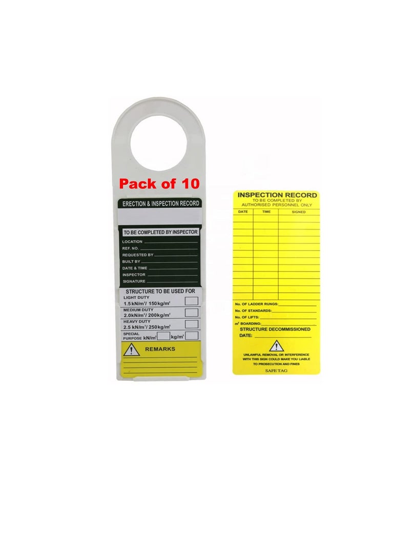 Scaffolding Status Holder and Scaffolding and Construction Inspection Tags, 11-3/4
