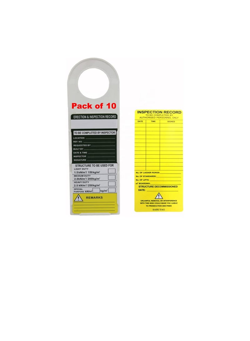 Scaffolding Status Holder and Scaffolding and Construction Inspection Tags, 11-3/4