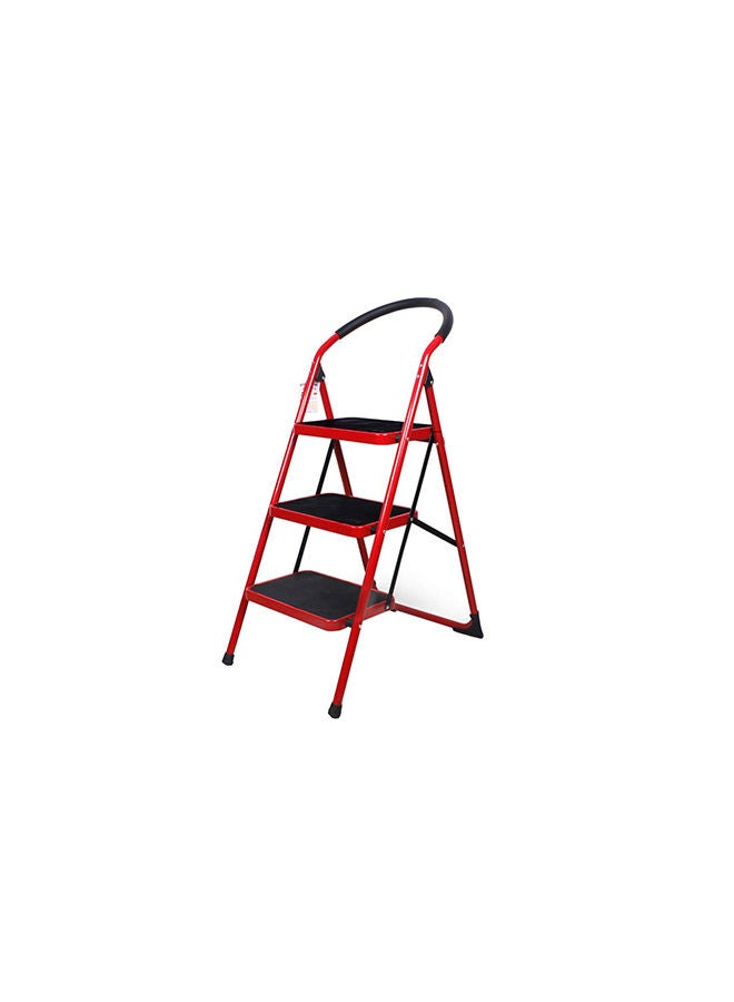 Step stool Folding Step Stool Mini Steel Step Ladders,with Anti-Slip Sturdy Wide Pedal and Portable Handle Lightweight, for Home Kitchen Office,red Step Ladders (Size : Three step ladder)