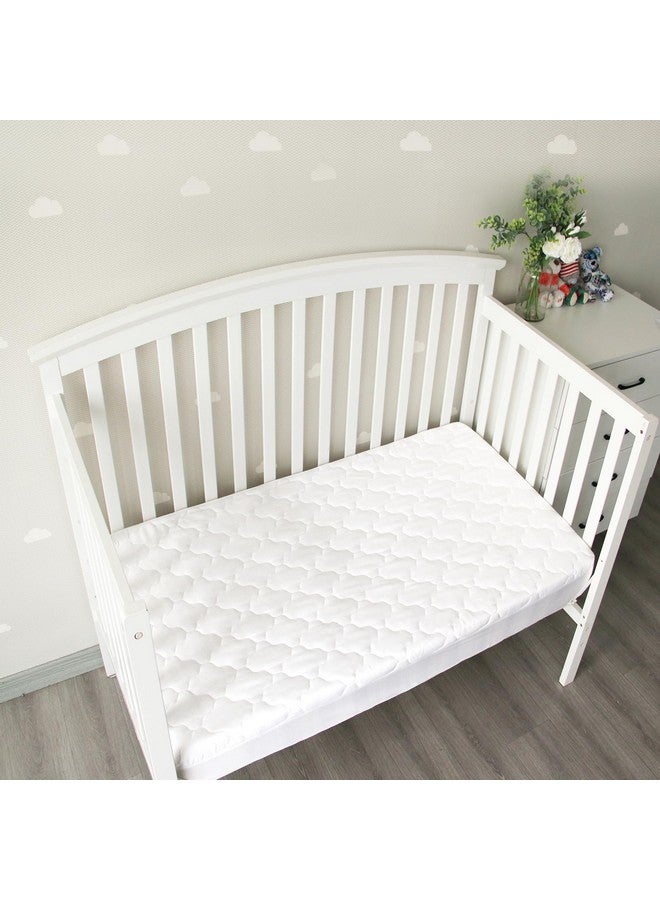 Crib Mattress Protector Waterproof & Noiseless Crib Mattress Pad Cover Skin Friendly & Breathable & Machine Wash 100% Absorbent Crib Toddler Mattress Protector (Quilted Improved Thickness)