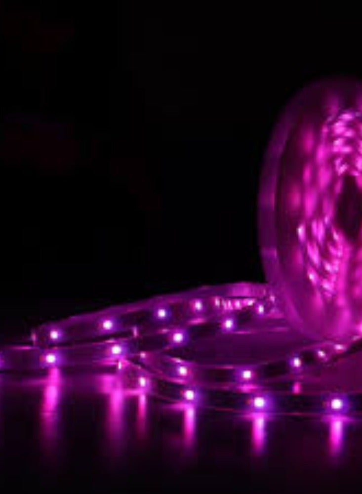 KNP 5m LED Strip Lights in Pink are designed to add a vibrant and colorful ambiance to indoor spaces, offering versatile lighting solutions for various decorative and accent lighting applications.