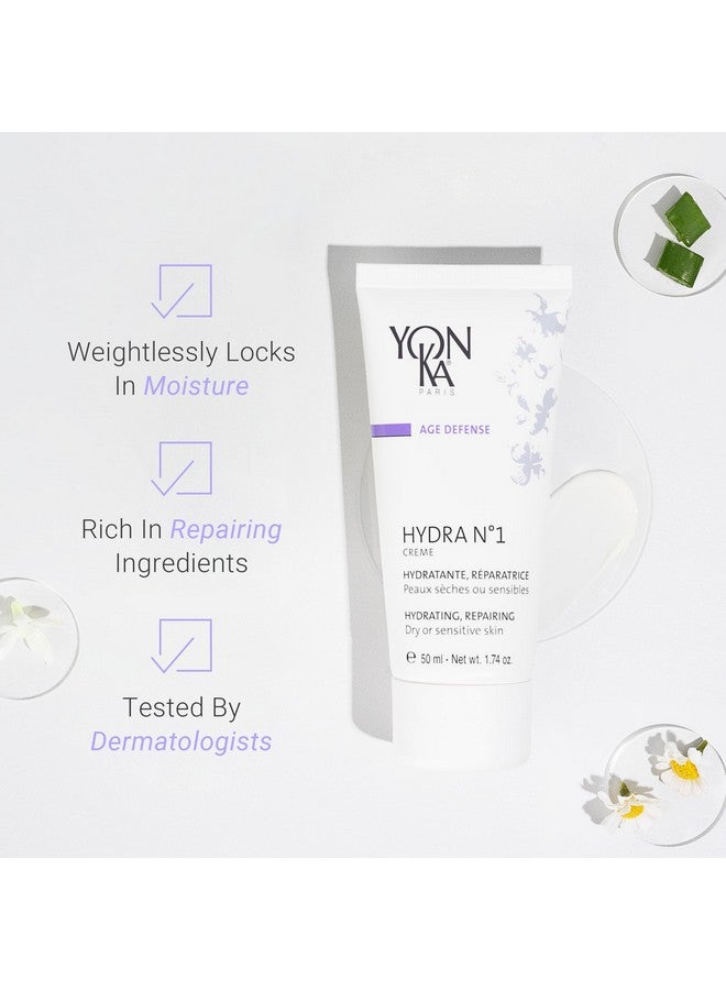 Yonka Daily Reparative Moisturizer Hydra No. 1 Creme Rich Antiaging Skincare With Hyaluronic Acid Vitamins A C & E For Dry Skin Parabenfree 50Ml