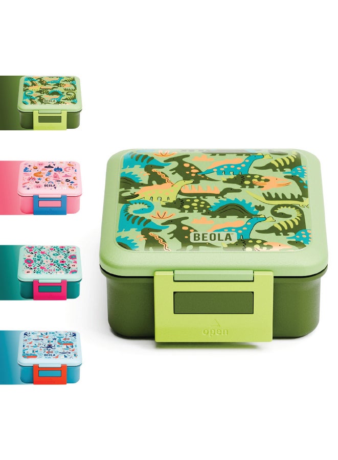 Lunch Box for Kids with Food Jar Inside, Multi Compartment Bento Lunch Box with 240ml Food Thermos and Ice Pack, Tiffin Box for Kids with Insulated Steel Jar, Lightweight BPA free (Dino Dreams)