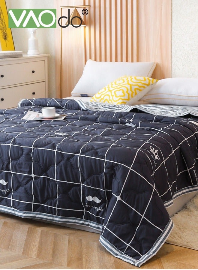 Queen Size Quilt  Overall washable Soft Blanket  Washed Cotton Material Bed Quilt Soft and Breathable Lightweight for Spring Summer Autumn Air-conditioned Room Summer Quilt